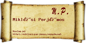Miklósi Perjámos névjegykártya